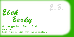 elek berky business card